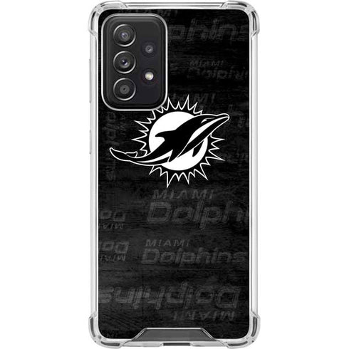 NFL Miami Dolphins Black & White Galaxy A52 5G Clear Case